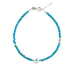 Round Evil Eye Apatite Bracelet - Sterling Silver