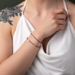 Round Evil Eye Ruby Bracelet  - Sterling Silver - Image 2