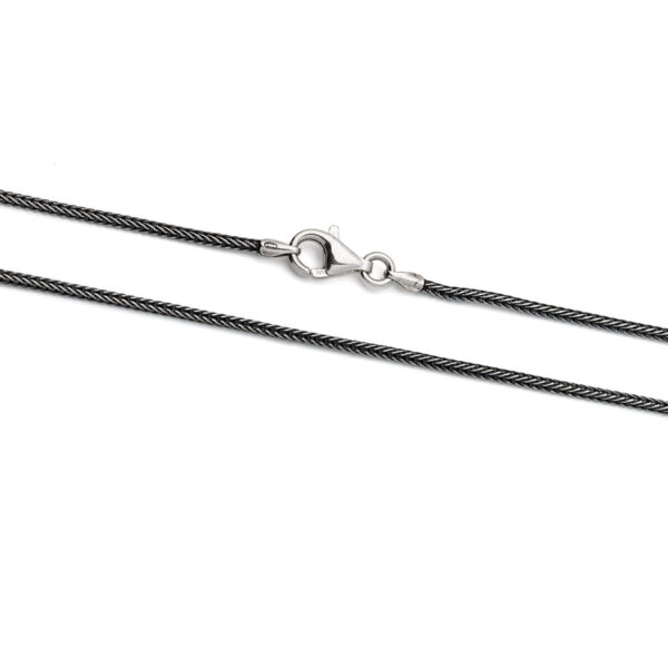 925 Sterling Silver Oxidised Wheat Chain