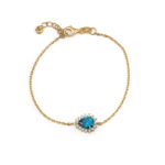 Light Blue Cubic Zirconia Chain Bracelet