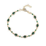 Green crystal Chain Bracelet