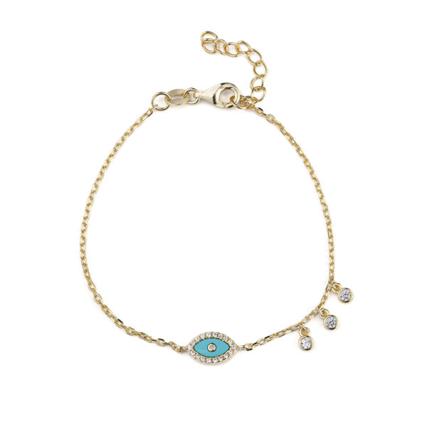 Evil Eye Chain Bracelet with Zircon