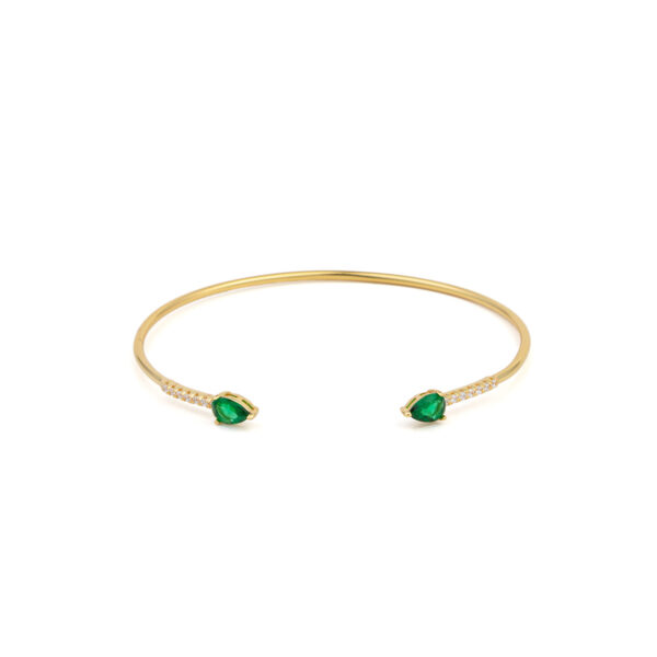 Green Cubic Zirconia Cuff Bracelet
