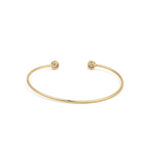 Zirconia Cuff Bracelet - 925 Sterling Silver Gold Plated - Image 3