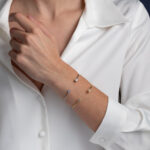 Zirconia Cuff Bracelet - 925 Sterling Silver Gold Plated - Image 2