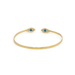 Evil Eye Cuff Bracelet - 925 Sterling Silver Gold Plated - Image 3