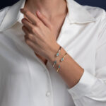 Evil Eye Cuff Bracelet - 925 Sterling Silver Gold Plated - Image 2