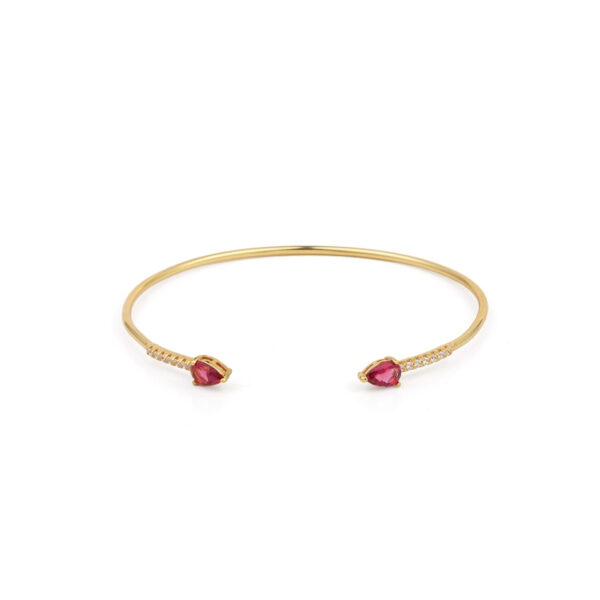 Red Cubic Zirconia Cuff Bracelet