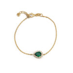 Green Cubic Zirconia Chain Bracelet