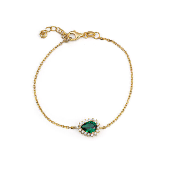 Green Cubic Zirconia Chain Bracelet