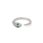Sterling Silver Snake Zirconia Ring