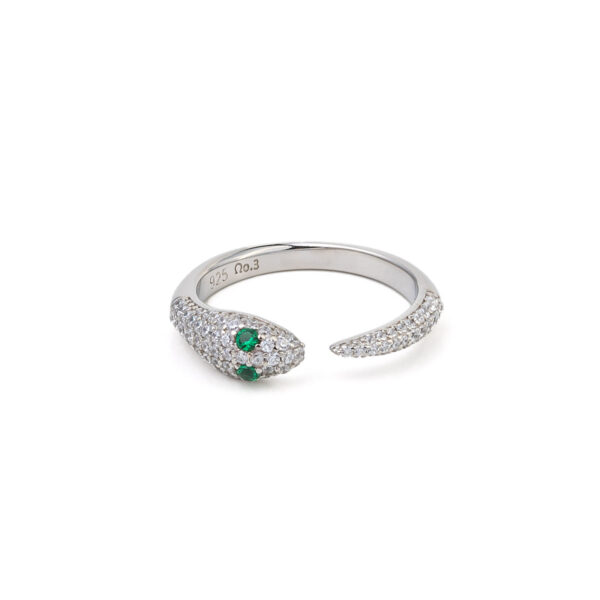 Sterling Silver Snake Zirconia Ring