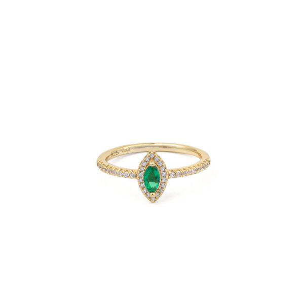 Green Cubic Zirconia Ring