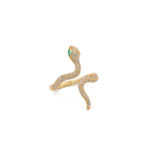 Swirl Snake Ring with Zirconia