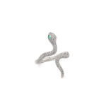 Swirl Snake Ring with Zirconia