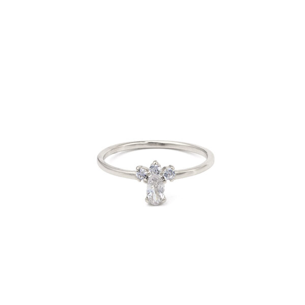 White Zircon Ring