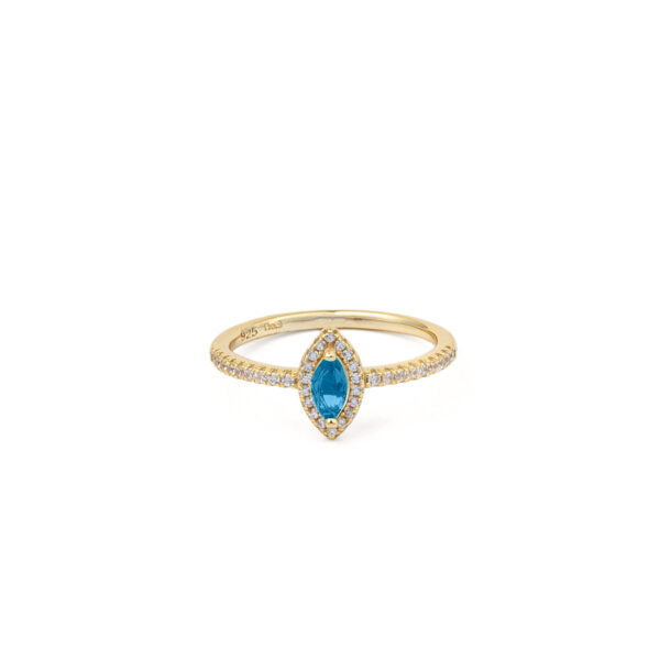 Light Blue Cubic Zirconia Ring
