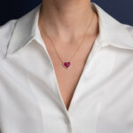 Heart Cubic Zirconia Necklace - 925 Sterling Silver Gold Plated - Image 2