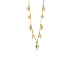 Green Cubic Zirconia Necklace - 925 Sterling Silver Gold Plated - Image 3