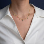 Green Cubic Zirconia Necklace - 925 Sterling Silver Gold Plated - Image 2