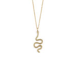 Snake Zircon Necklace - 925 Sterling Silver Gold Plated - Image 3