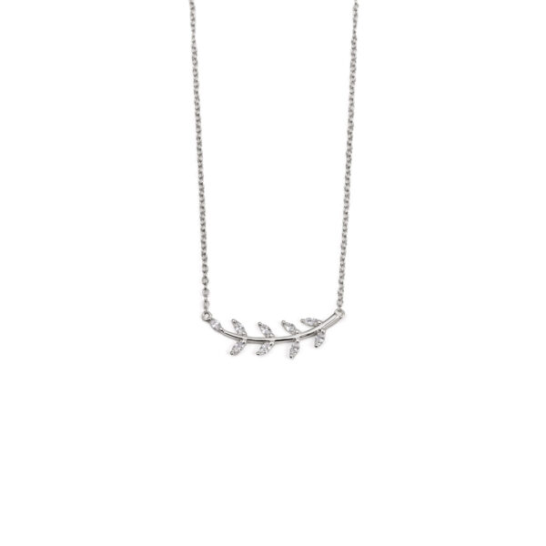 Olive Leaf Zircon Necklace