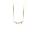 Olive Leaf Zircon Necklace