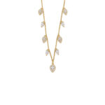 White Cubic Zirconia Necklace - 925 Sterling Silver Gold Plated