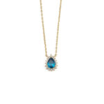 Teardrop Blue Zircon Necklace