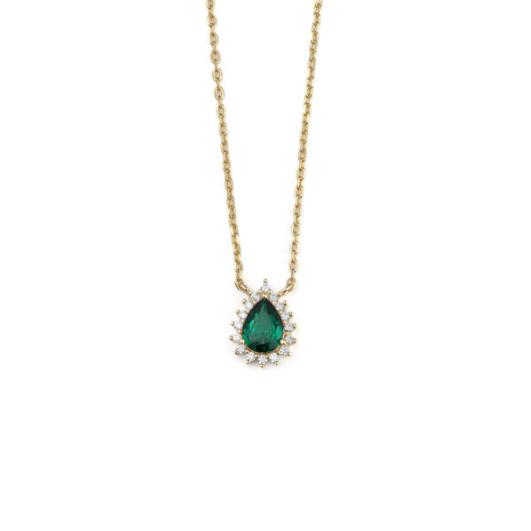 Teardrop Green Zircon Necklace