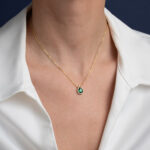 Teardrop Green Zircon Necklace - 925 Sterling Silver - Image 2