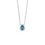 Teardrop Blue Zircon Necklace