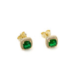 Green Zircon Stud Earrings