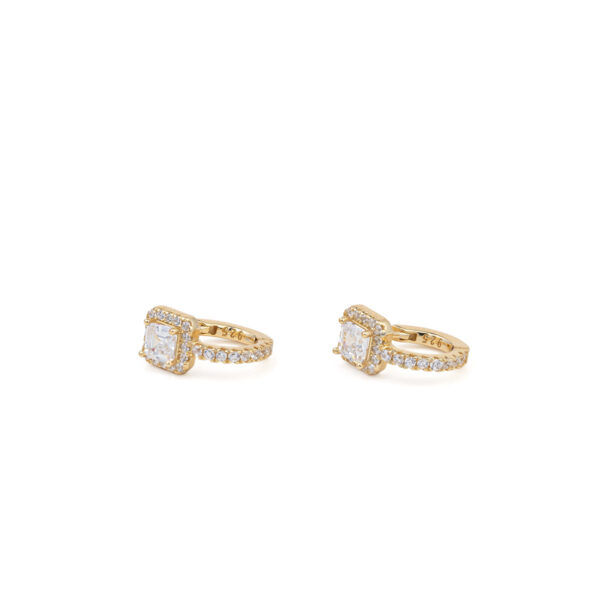 White Zircon Hoop Earrings