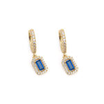 Dark Blue Zircon Drop Earrings