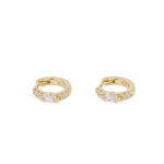 Hoop Earrings with White Stone