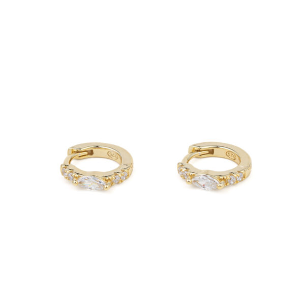 Hoop Earrings with White Stone