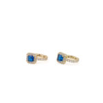 Hoop Earrings with Deep Blue Zircon