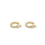 Hoop Earrings with White Zircons