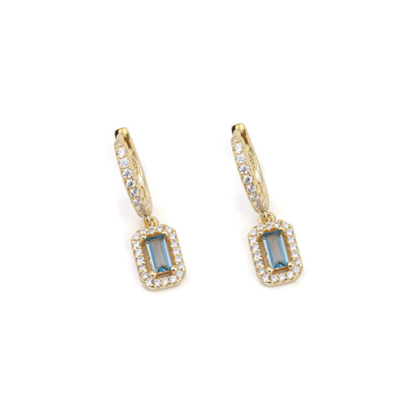 Light Blue Zircon Drop Earrings