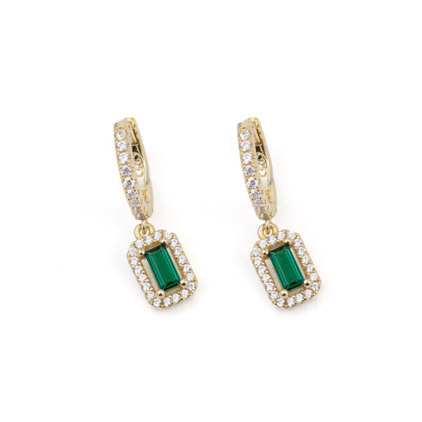 Green Zircon Drop Earrings