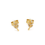 Olive Leaf Zirconia Stud Earrings