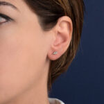 Olive Leaf Zirconia Stud Earrings