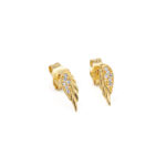 Angel Wing Zirconia Stud Earrings