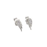 Angel Wing Zirconia Stud Earrings