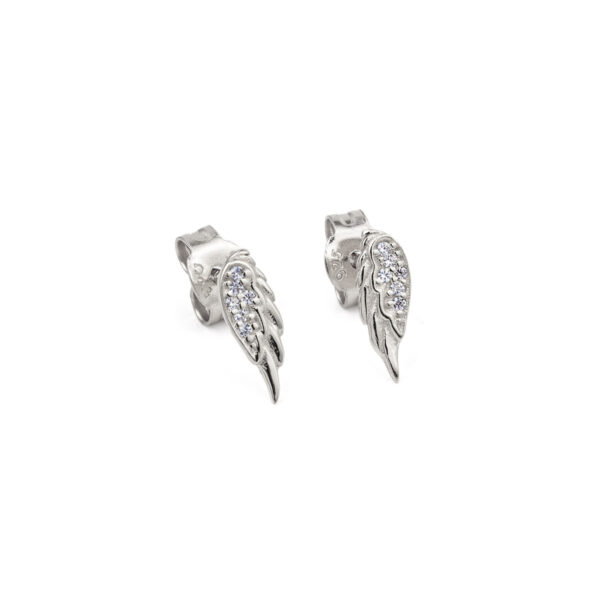 Angel Wing Zirconia Stud Earrings
