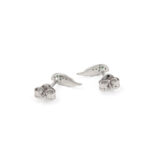 Angel Wing Green Zirconia Stud Earrings - Sterling Silver - Image 4
