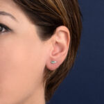 Angel Wing Zirconia Stud Earrings