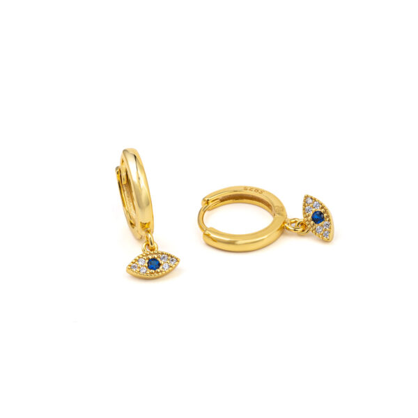 Eye Hoop Earrings with Zircon