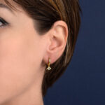 Eye Hoop Earrings with Zircon